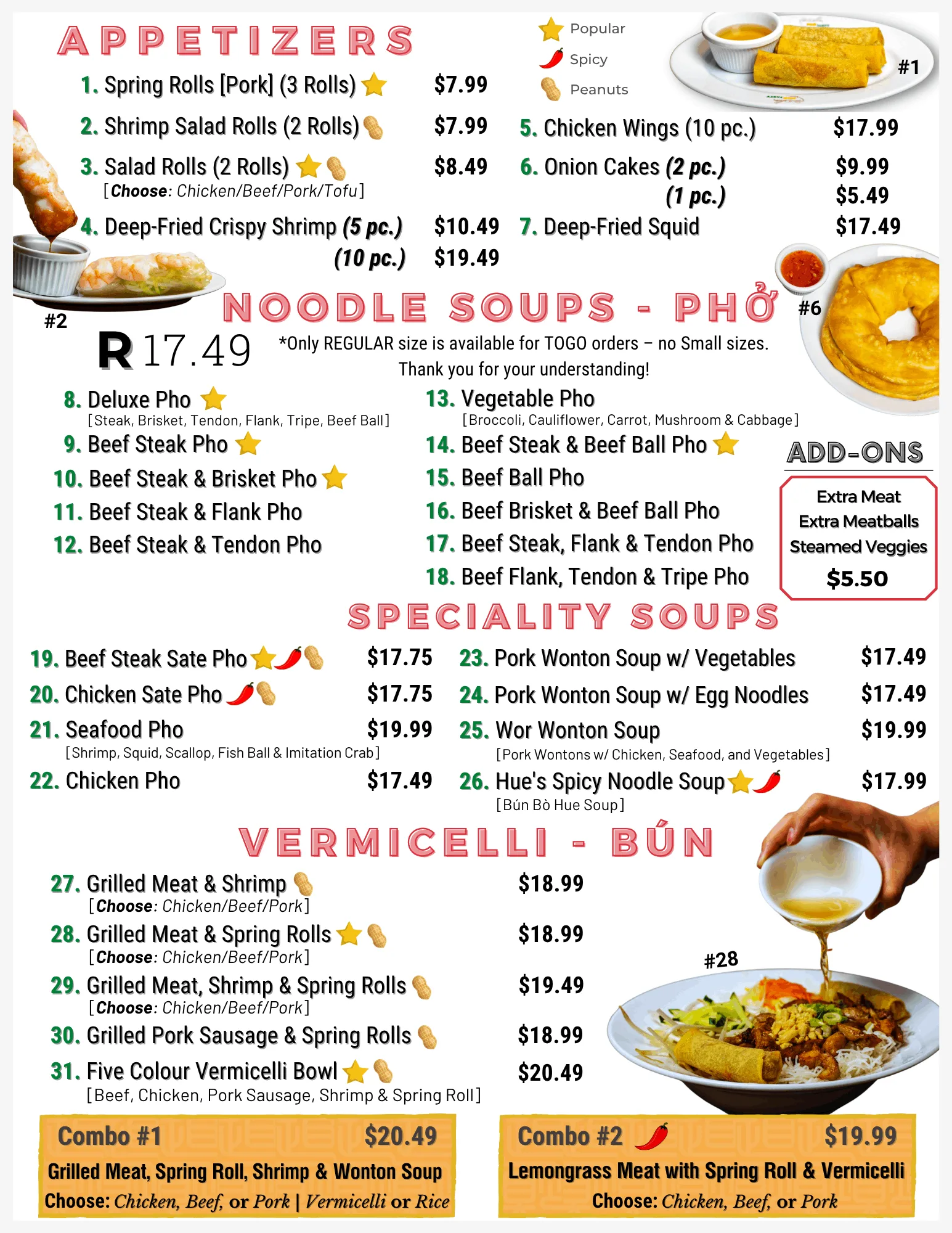Pho Tasty Menu 2025 - Page 1